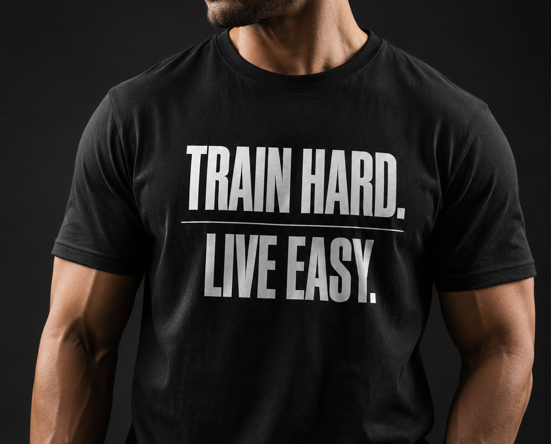 Train Hard Live Easy | Premium Gym  T-Shirt | Minimalist Fitness T