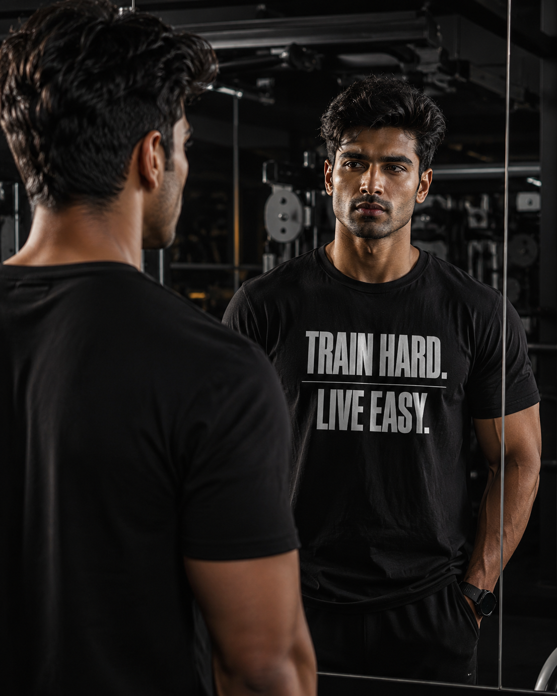 Train Hard Live Easy | Premium Gym  T-Shirt | Minimalist Fitness T