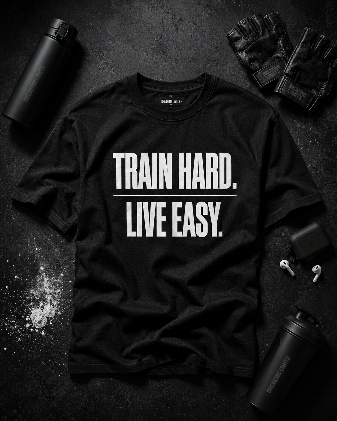 Train Hard Live Easy | Premium Gym  T-Shirt | Minimalist Fitness T