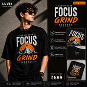 Focus Grind Oversized T-Shirt – Premium Quality Gym & Streetwear Tee