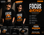 Focus Grind Oversized T-Shirt – Premium Quality Gym & Streetwear Tee