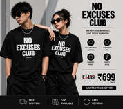 No Excuses Club Oversized Tee