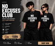No Excuses Club Oversized Tee