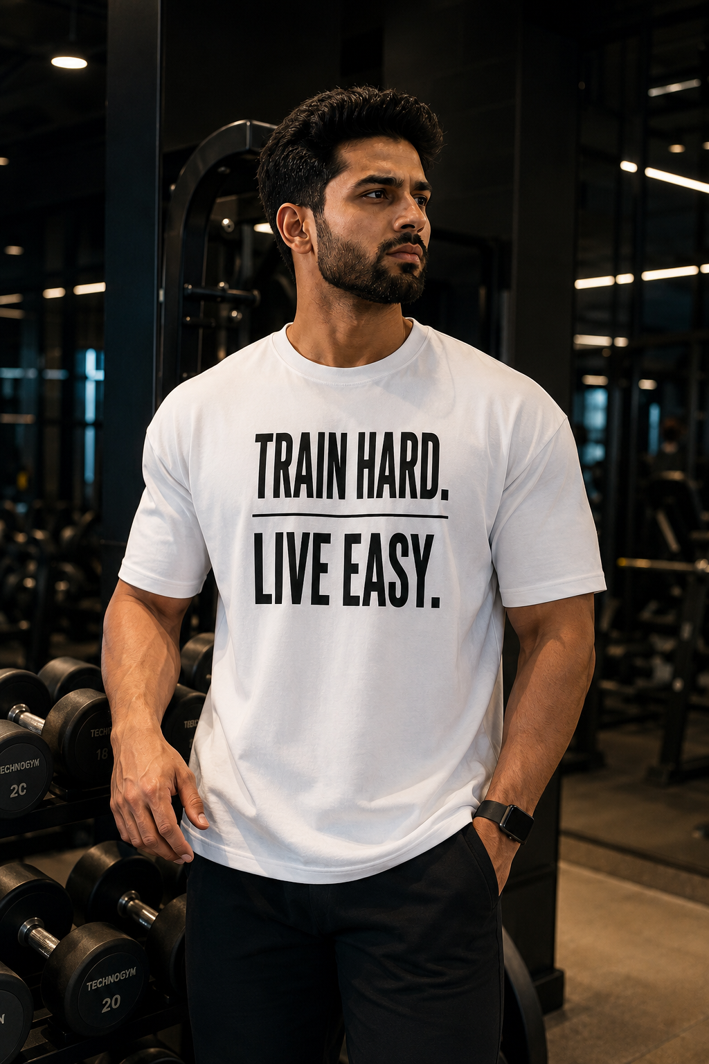 Train Hard Live Easy | Premium Gym  T-Shirt | Minimalist Fitness T