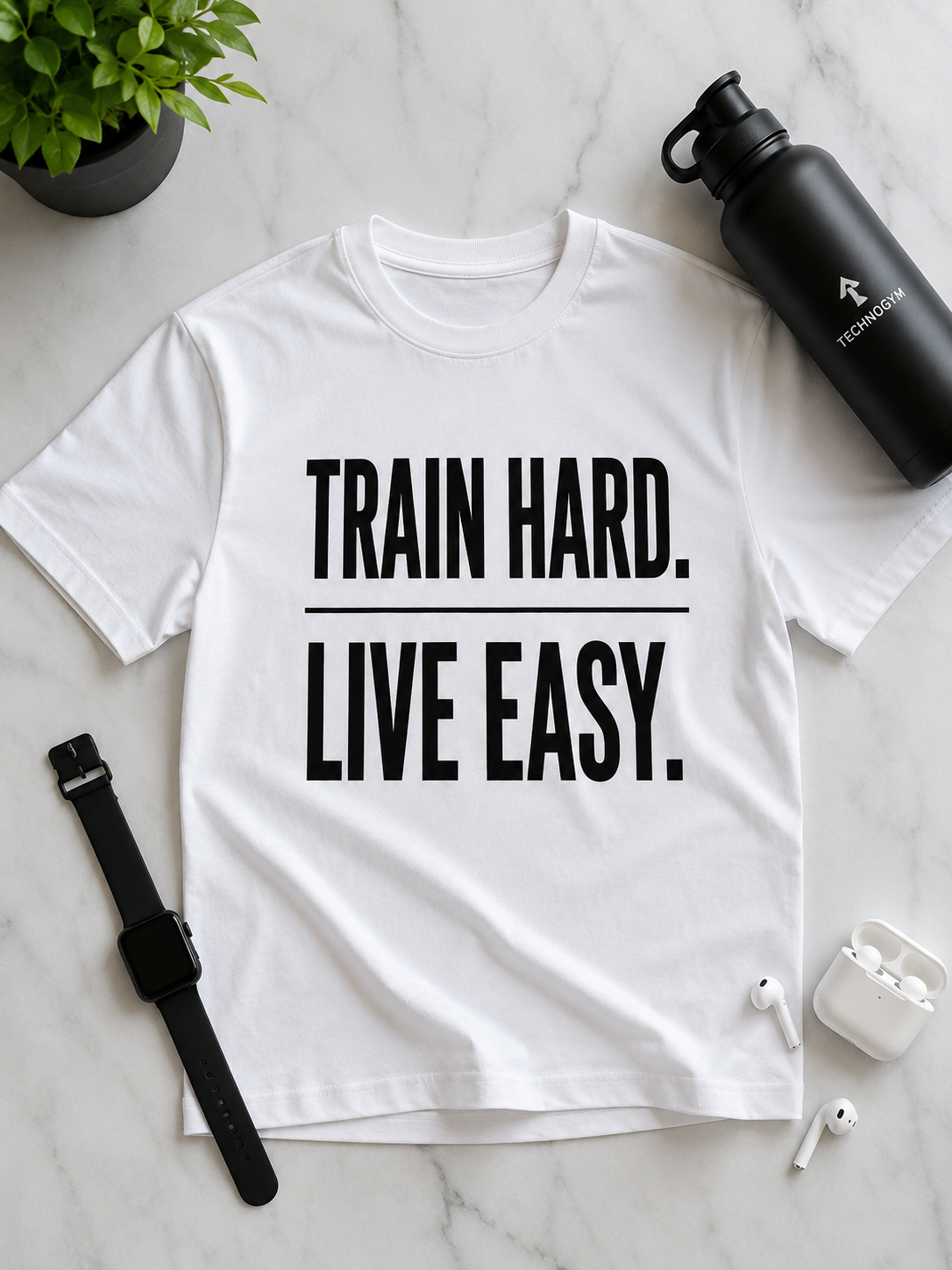 Train Hard Live Easy | Premium Gym  T-Shirt | Minimalist Fitness T
