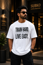 Train Hard Live Easy | Premium Gym  T-Shirt | Minimalist Fitness T